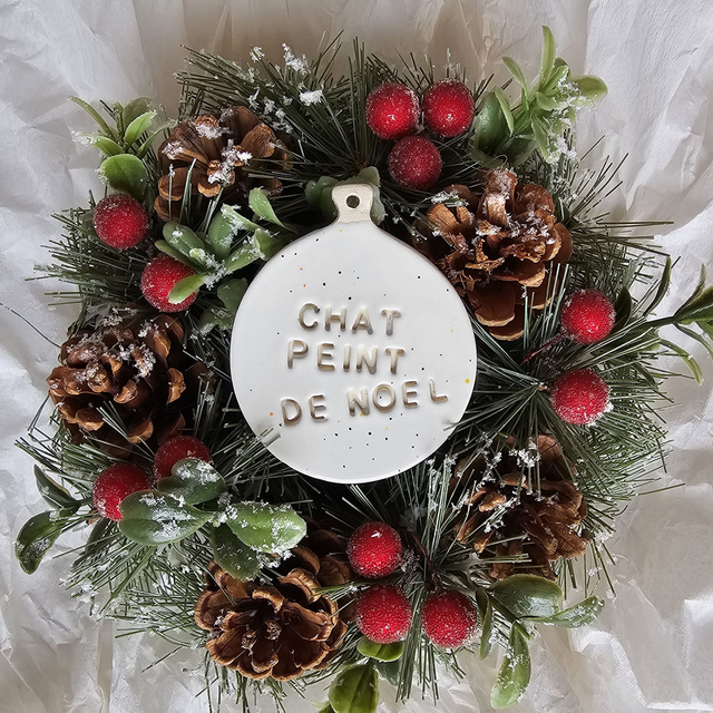 Boule de Noël CHAT PEINT DE NOEL