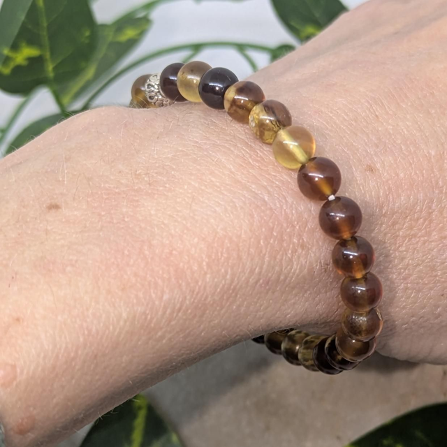 Bracelet "Ambre bleu" 6mm BR-057