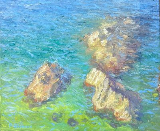„Felsen im Meer“ – Öl auf Leinwand, 60 × 73 cm | 2025