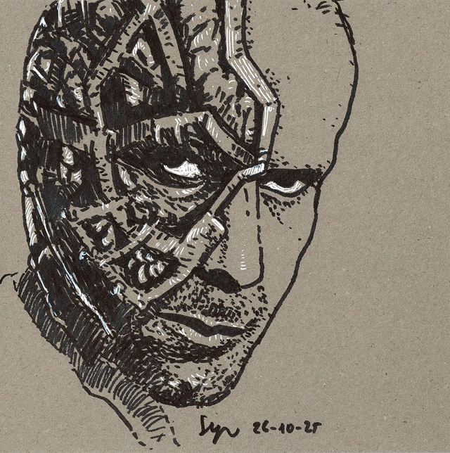 Dibujo: Retrato de Antonio Resines -RAMÓN YARRITU- (Acción Mutante)