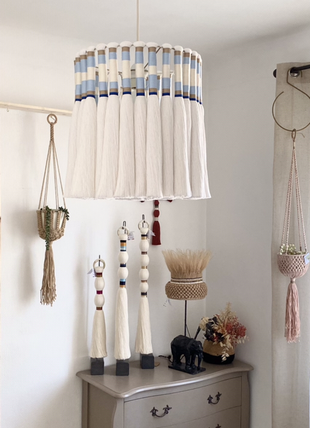 Suspension, lustre macramé 