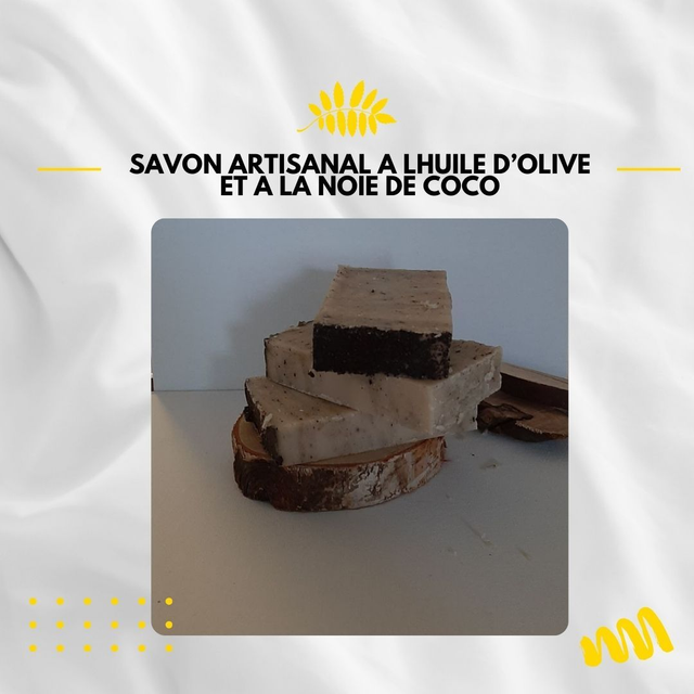 Savon artisanal à l'huile d'olive et noie de coco