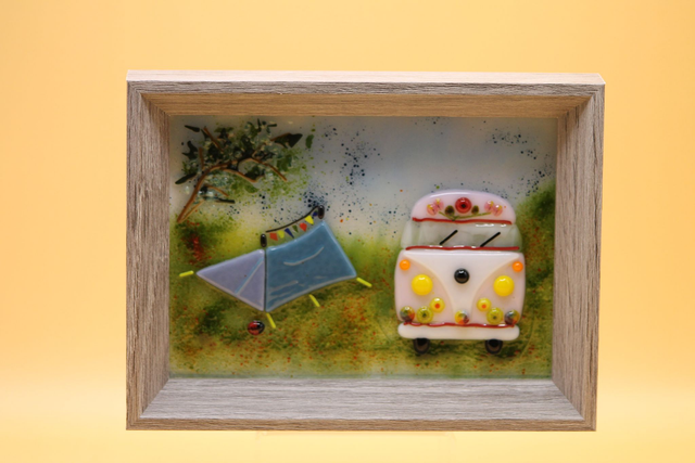 7" x 5" Framed Fused Glass Picture