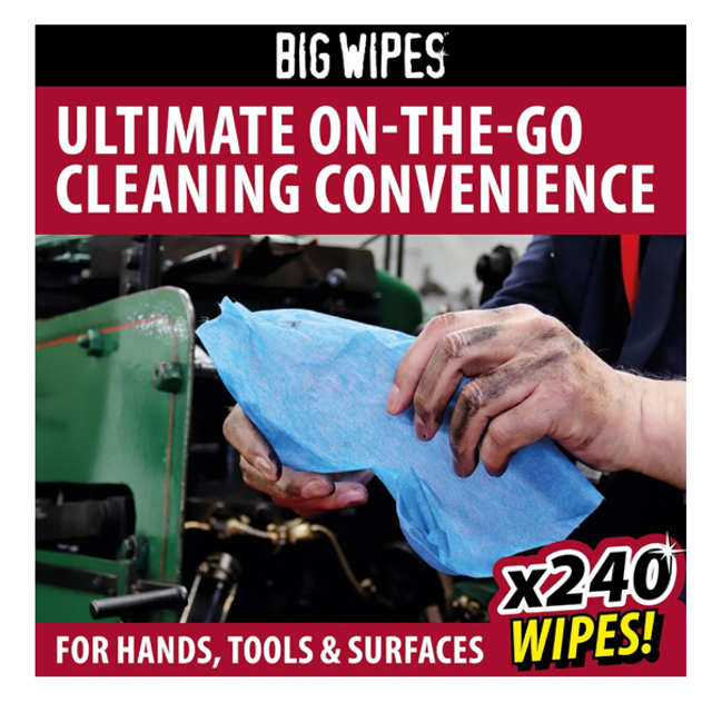 Big Wipes Lingettes pour les mains Heavy Duty Pro+ x240 Ultra efficace sur la saleté