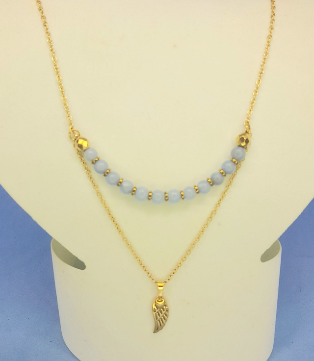 Collier angélite double