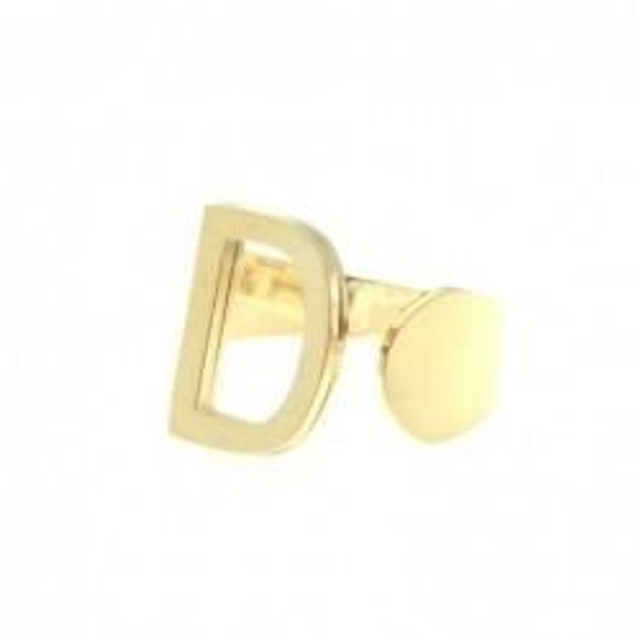 Anello donna in acciaio colore oro con iniziali 