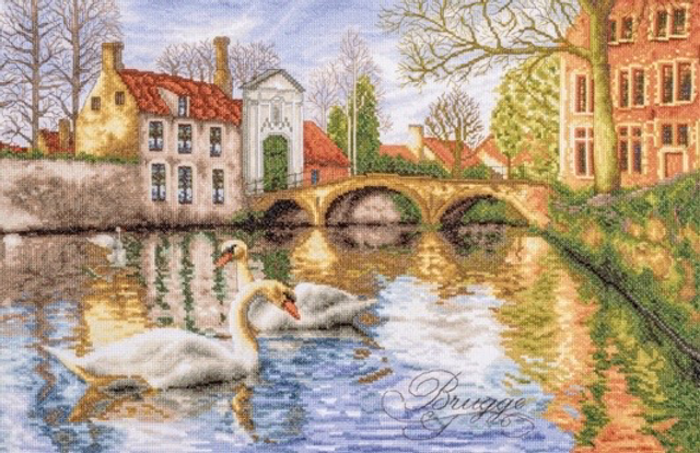 Lanarte Swans of Bruges Counted Cross Stitch Kit