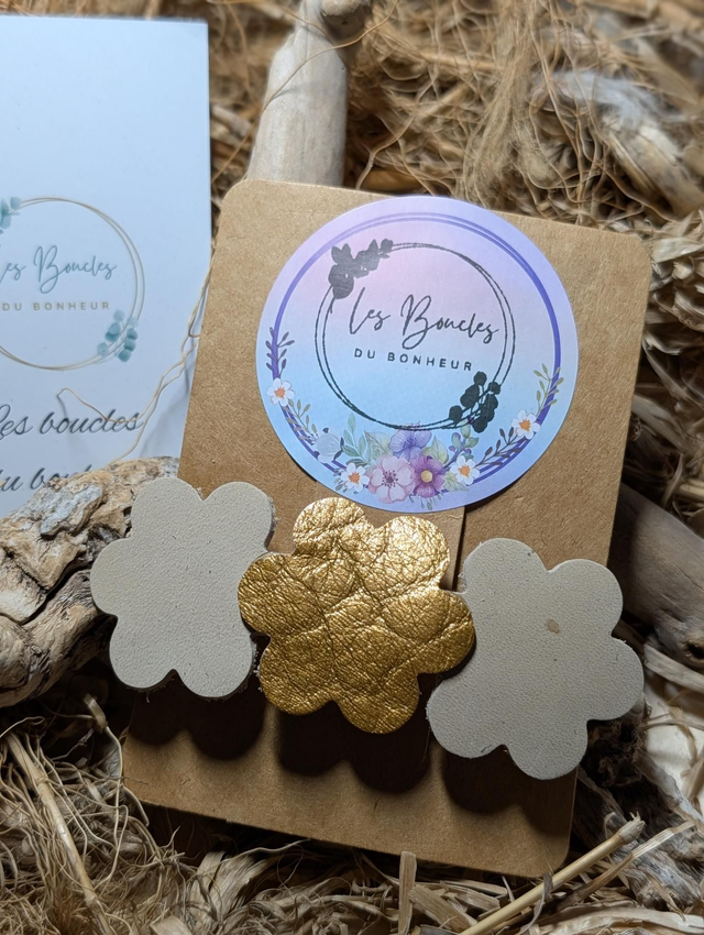 Barrette beige doré b012