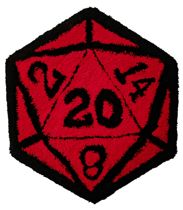Red and Black D20 Dice