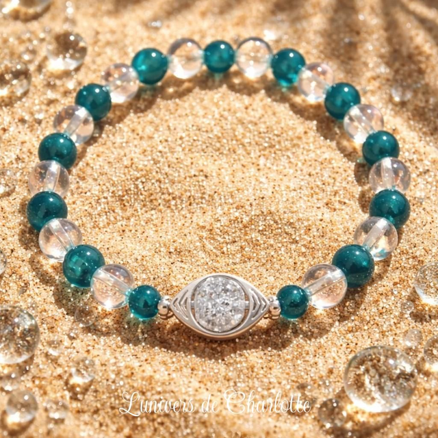 Bracelet "Apatite bleue" - Perle 6 mm - REF03