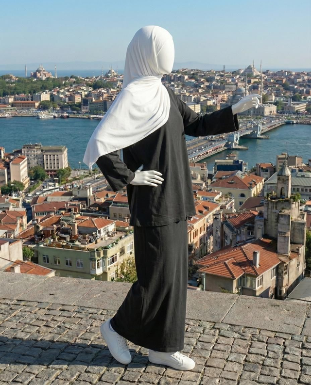 Rock-Set aus Baumwolle, Farbe Nachthauch