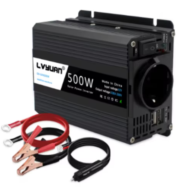 Auto omvormer 500 Watt op aansteker 12 volt naar 220 volt