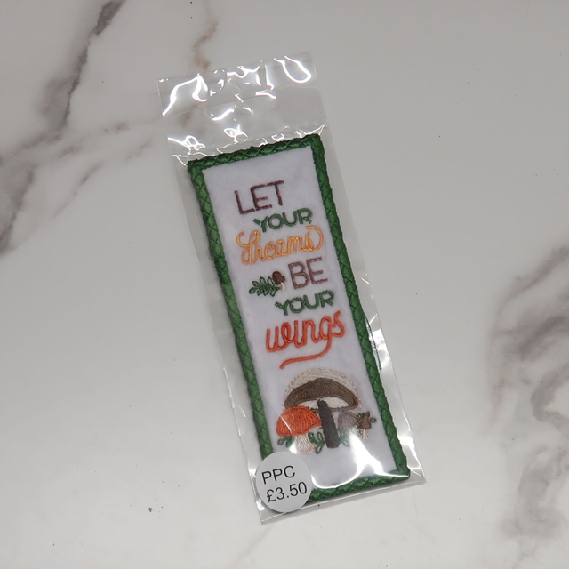 SALE! Machine Embroidered Bookmark