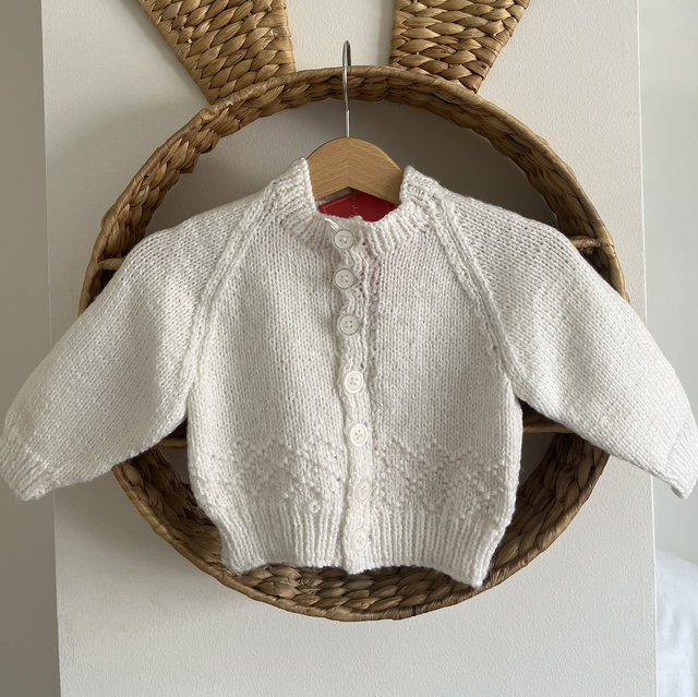 White hand knitted cardigan 