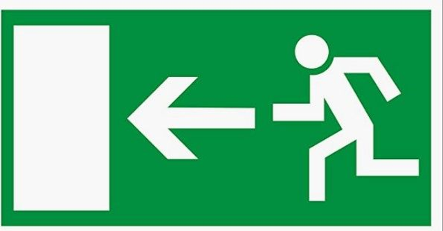 Sortie de Secours flèche directionnelle Gauche 50x20cm
