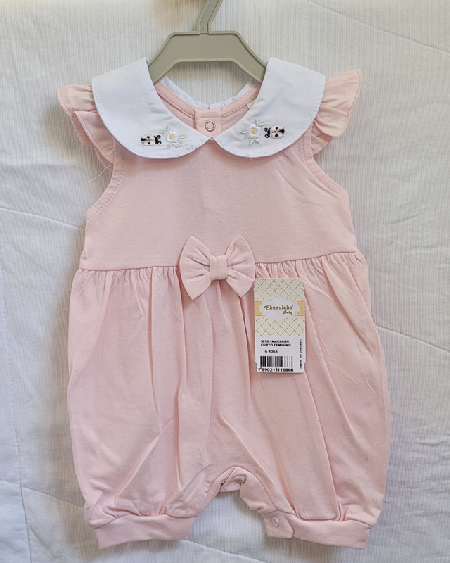 Macacão Curto Feminino Rosa