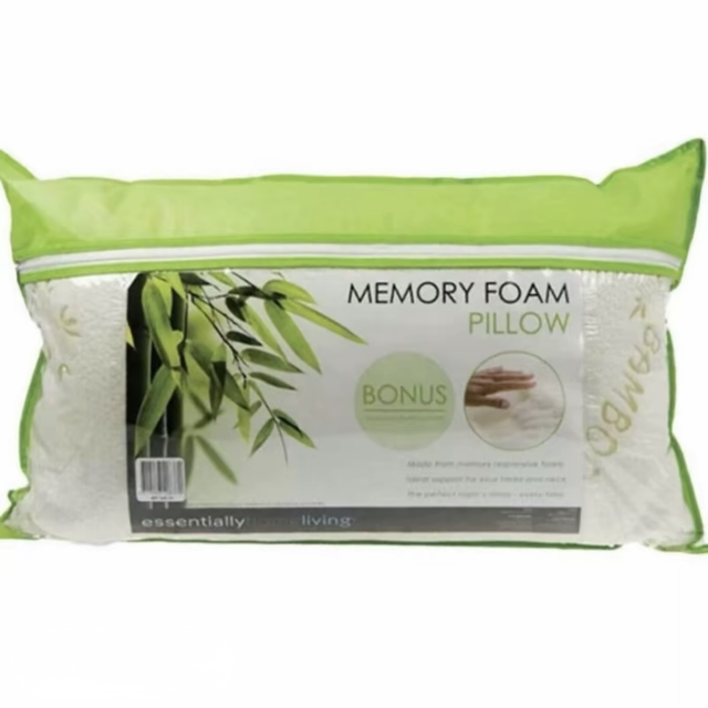 Soft Bamboo Memory Foam Head Back Firm Pillow 
