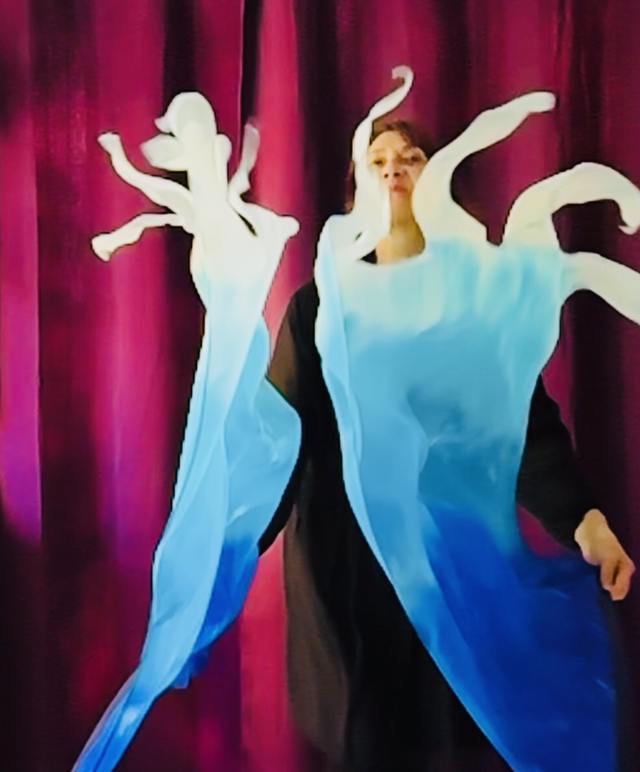 Torrent de Vie 2 - 110x135cm les 2+ tiges Découpées au bout Soie légère (Nouveauté)