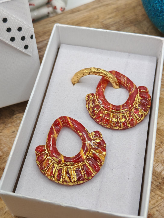 Choupettes Giulia rouge dorées 