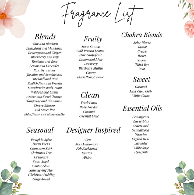 Fragrance list