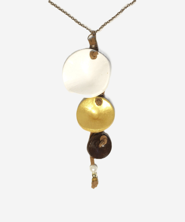 Shaped Disc Pendant - Neutral