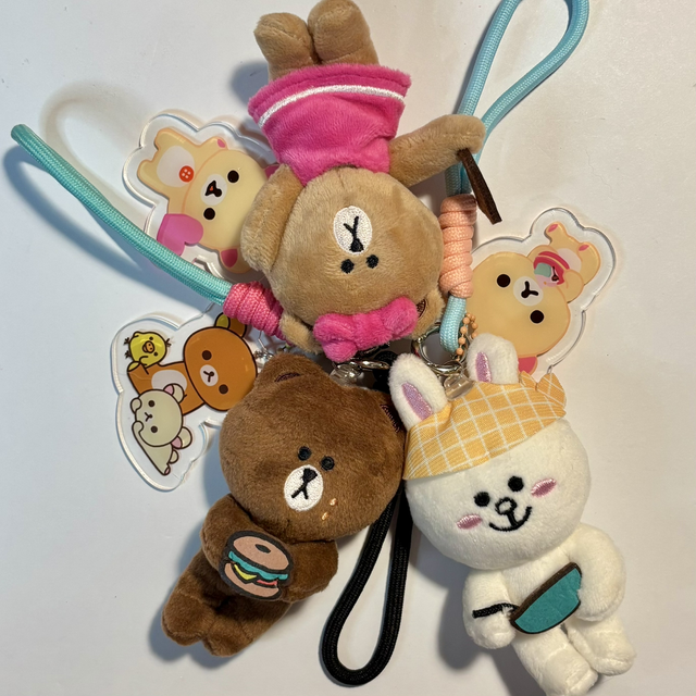Line Friends bear keychains 3 designs 