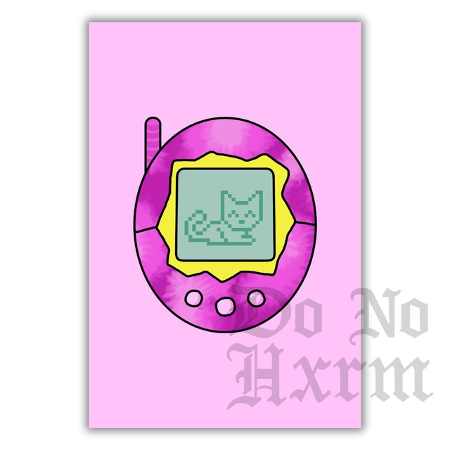 Virtual Pet Cat Art Print (6x4) 