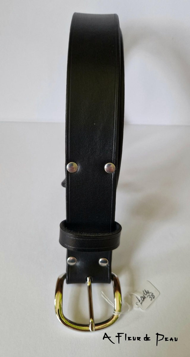 Ceinture femme cuir uni noir