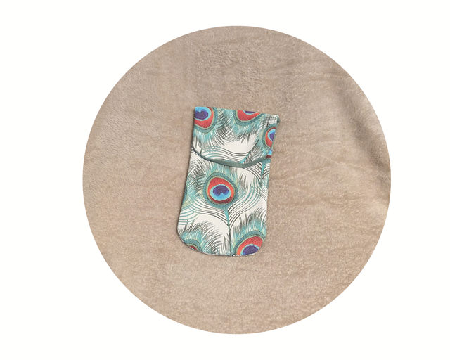 Pochette à crayons/accessoires fleurs de paon