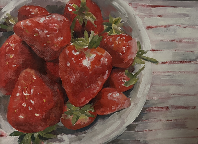 DB92 Strawberry by Deb Bunker, Oil on Panel