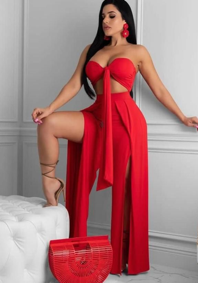 Ensemble pantalon et top style bandeau 
