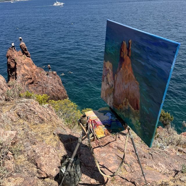 „Hüter des mediterranen Lichts“ Öl auf Leinwand, 80 × 80 cm, 2026