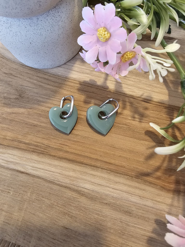 🏵️​FLOWER POP MINI COEUR interchangeable vert pastel🏵️