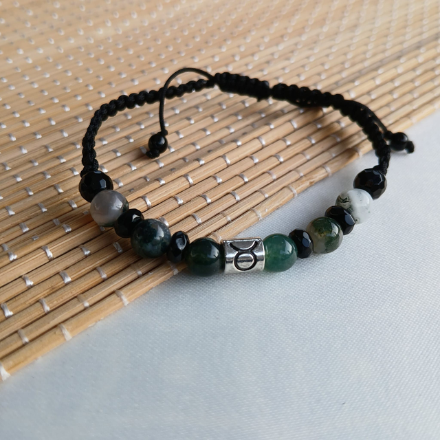 Sterrenbeeld armband Stier - Onyx en Mosagaat (7.007)