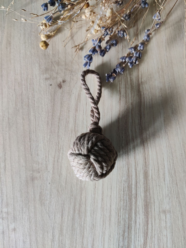 Porte-clés - Pomme de touline - Beige