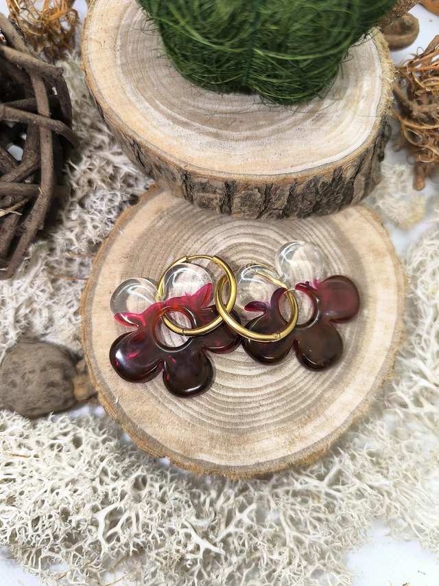 Pampilles interchangeables BORA bordeaux transparent 