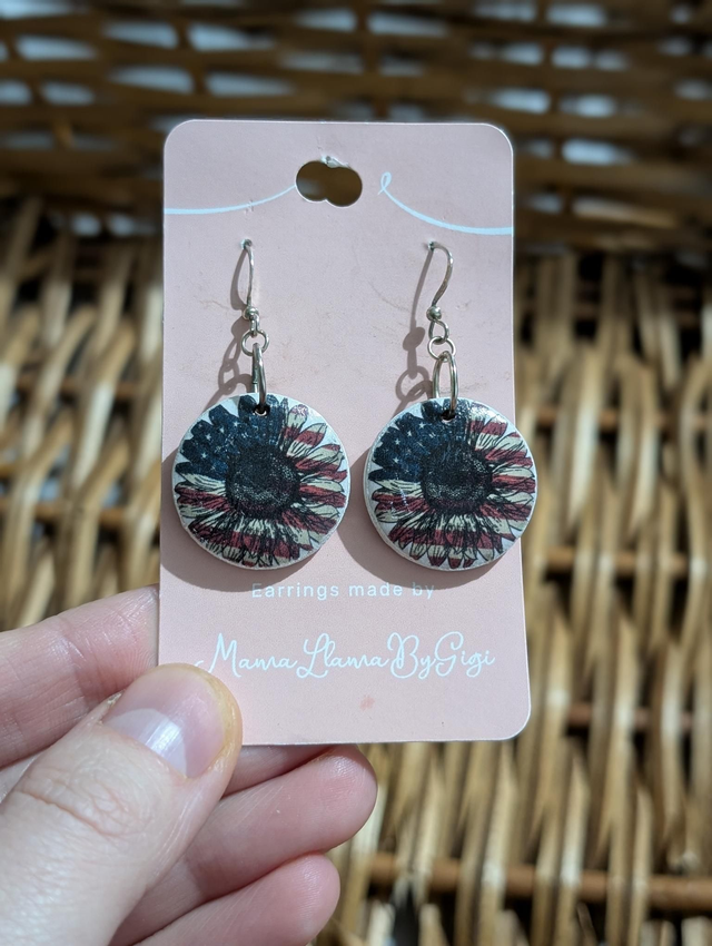 Decoupage wooden earrings 