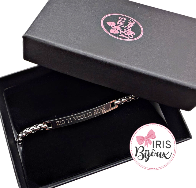 Bracciale da uomo con dedica personalizzata 