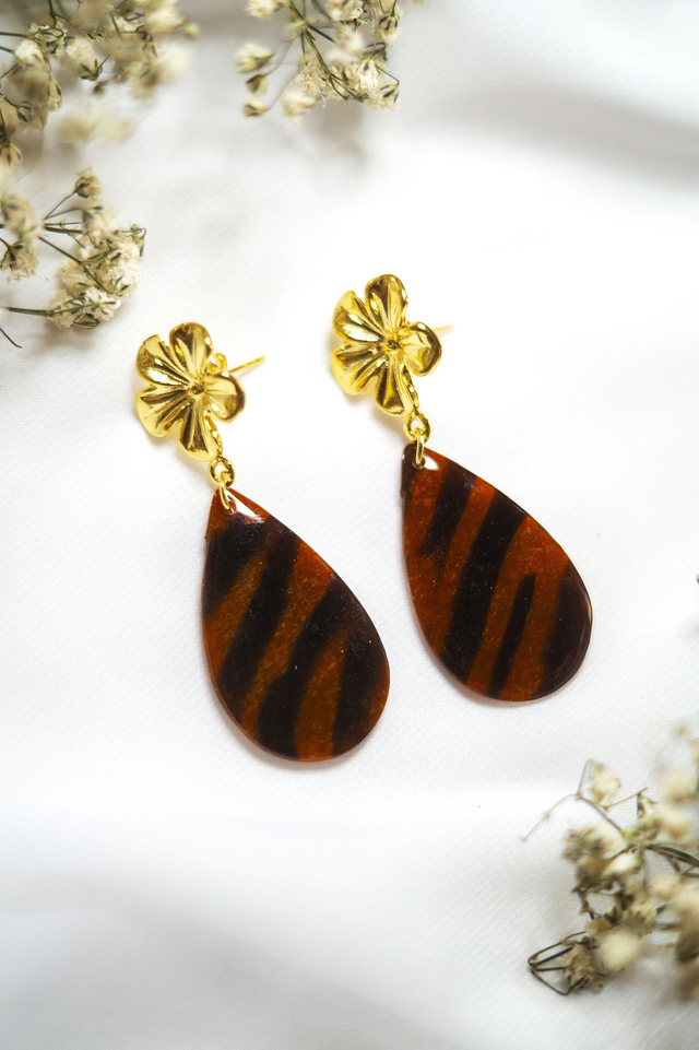 Coloris écaille de tortue - Boucles Flora