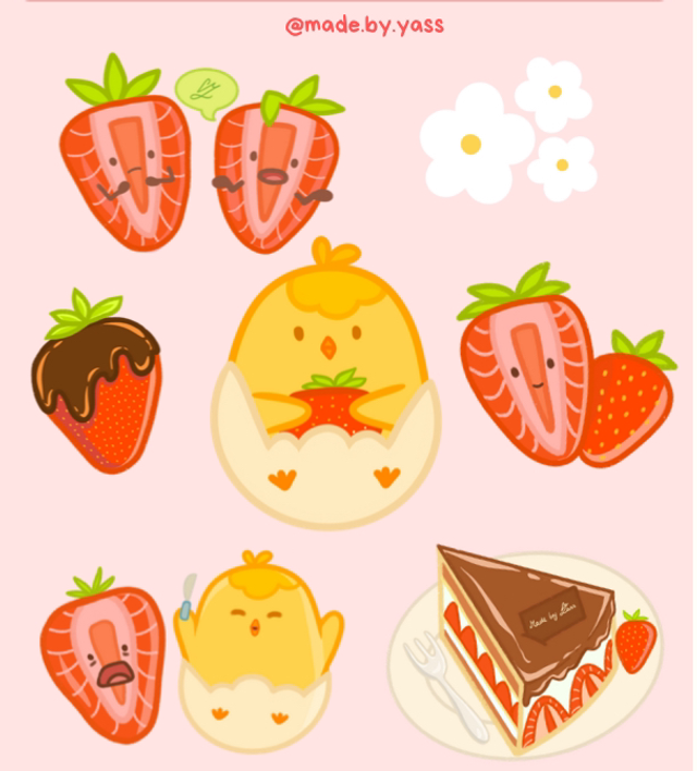 Sticker Pack Piyou Fraise