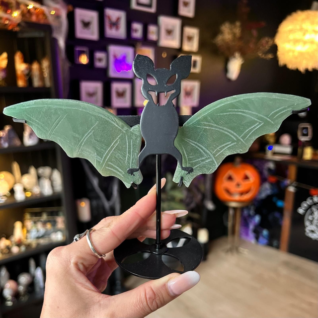 Aventurine Bat Wings on Stand R20B2