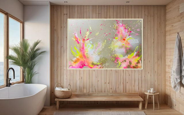 Kurs Schüttkurs abstrakt, auf Raw Canvas 