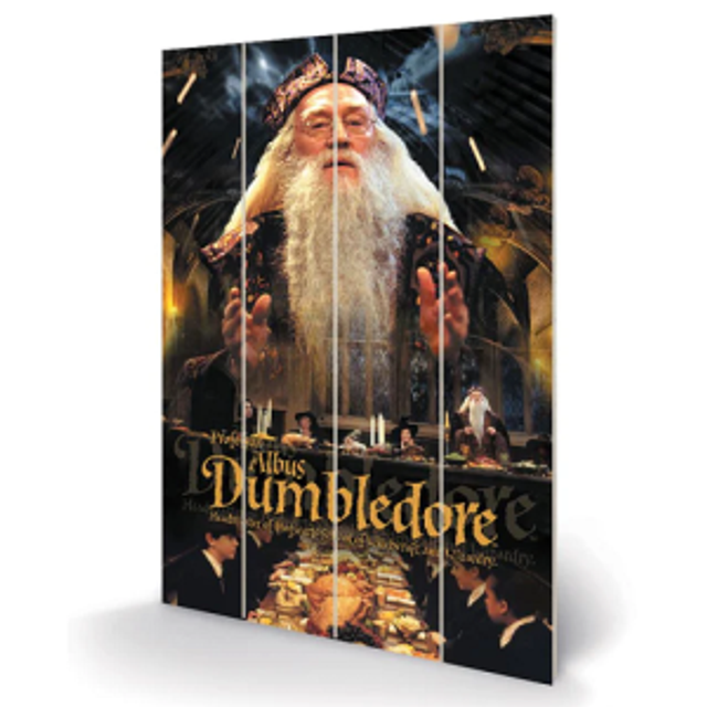 Grand tableau imprimé sur bois Albus Dumbledore - Harry Potter