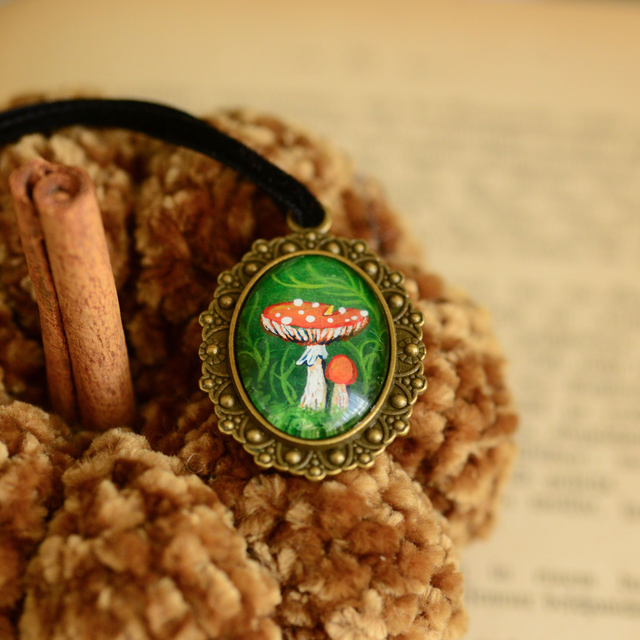 Amanita Mushroom Pendant