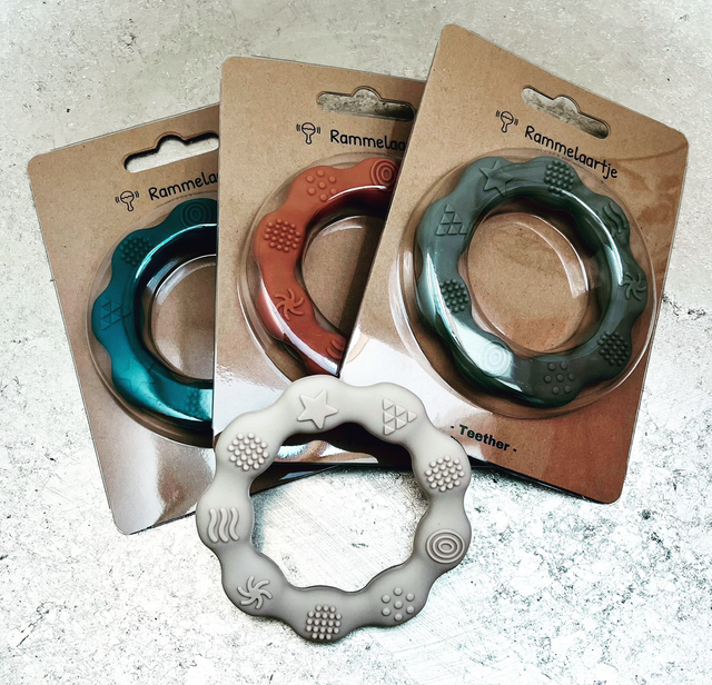 Siliconen bijtring (diverse kleuren)