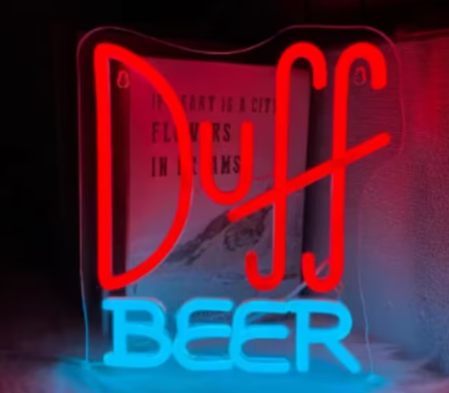 LED lamp neon stijl Duff Beer (24.5x22cm) Nieuw..