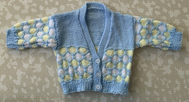 Blue, yellow &amp; white cardigan 