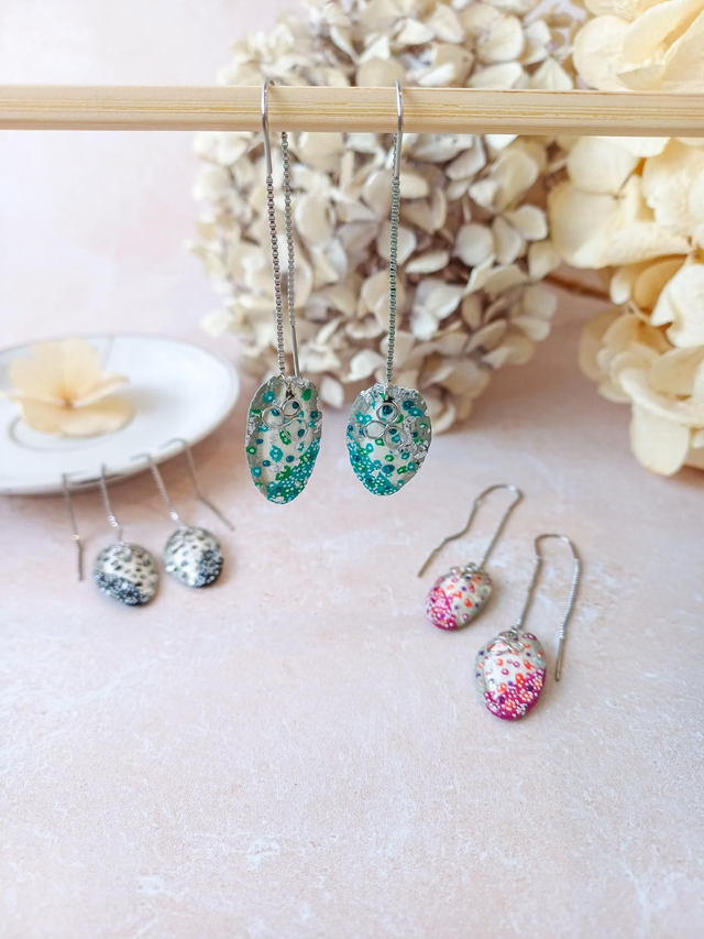 " Pépita " - boucles d'oreilles graines de courges Silver Edge