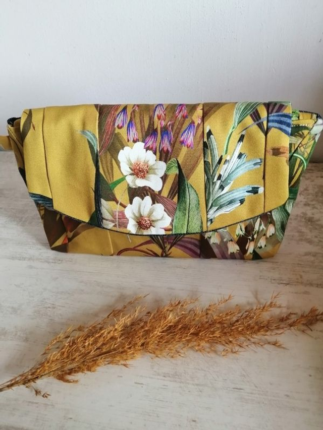 Sac fleurs automnales upcyclé