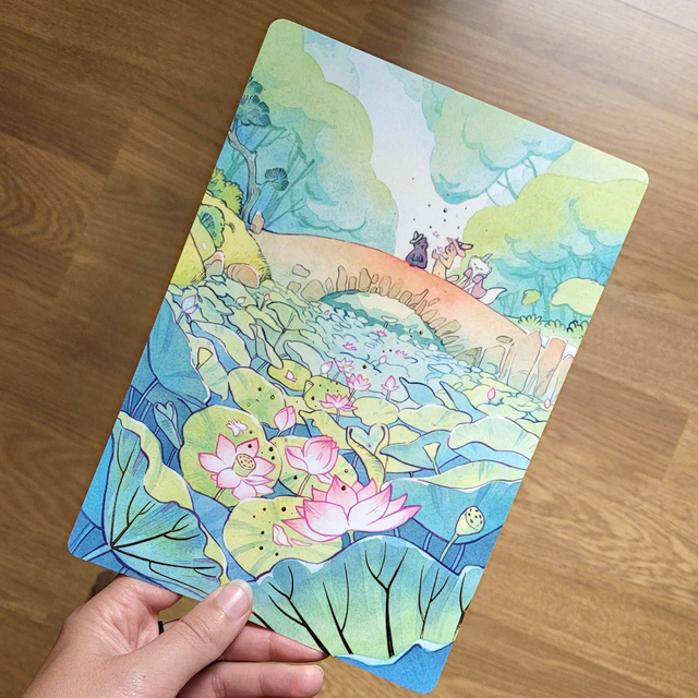 Print doré - Promenade aux lotus